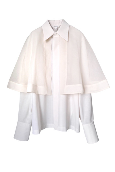 DOUBLE LAYER CAPE SHIRT[WHITE]