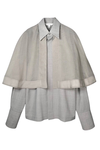 DOUBLE LAYER CAPE SHIRT[GREY]