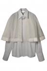 DOUBLE LAYER CAPE SHIRT[GREY]
