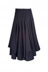 ASYMMETRIC TIERED RUFFLE SKIRT [BLACK]