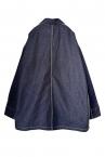 TULLE LAYERED DENIM COVERALL JACKET [INDIGOBLACK]