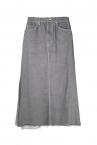 TULLE LAYERED BACK PEPLUM DENIM SKIRT[GREY]