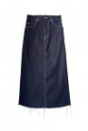 TULLE LAYERED BACK PEPLUM DENIM SKIRT[INDIGOBK]