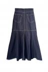 TULLE LAYERED BACK PEPLUM DENIM SKIRT[INDIGOBK]