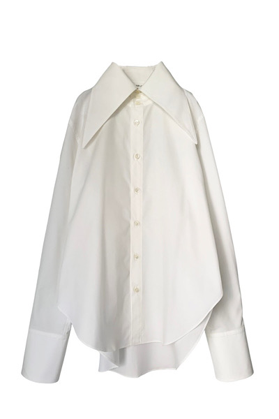 POINT COLLAR COTTON SHIRT [WHITE]