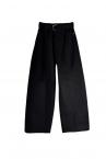 BELTED DENIM BARREL JEANS [BLACK]