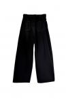 BELTED DENIM BARREL JEANS [BLACK]