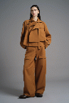 DOUBLE LAYER SHORT TRENCH COAT [CARAMELIZED]