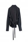PINSTRIPE BACK PANEL BELTED SHIRT [BLACK]
