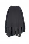 PINSTRIPE PEPLUM HEM HYBRID SWEATSHIRT [BLACK]