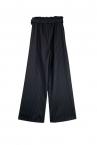 BLAZER PANEL PINSTRIPE WIDE LEG PANTS [BLACK]
