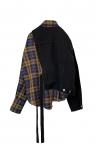 DETACHABLE DENIM CHECK SHIRT [BLACK MULTI]