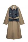 HYBRID DENIM BALMACAAN COAT [KHAKI & INDIGO DENIM]