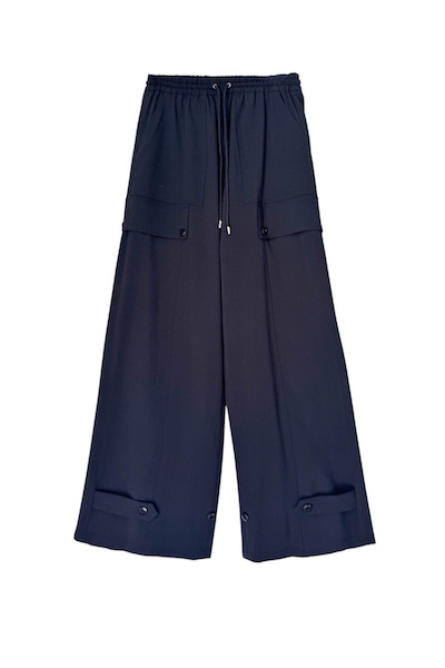 DRAWSTRING CARGO PANTS [BLACK]