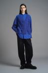 KNITTED CHAIN HYBRID SHIRT [BLUE SHIRT & BLUE]