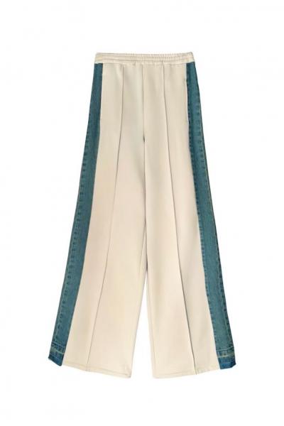 DENIM DRAWSTRING PANTS [BEIGE & LIGHT INDIGO]