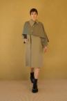 COLLARLESS LONG COATCAPE SET[KHAKI GREEN]