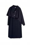 COLLARLESS LONG COATCAPE SET[BLACK]