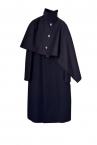 COLLARLESS LONG COATCAPE SET[BLACK]