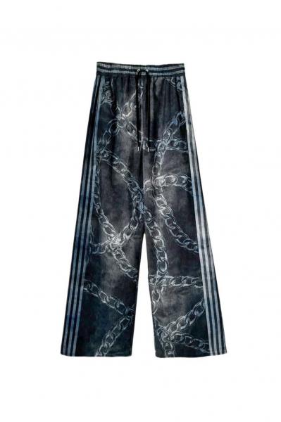 CHAIN PRINT DRAWSTRING PANT [DARK INDIGO]
