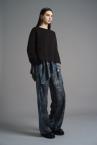 CHAIN PRINT TOP & SWEAT SET[TAUPE & LIGHT INDIGO]