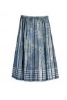 BACK PEPLUM DENIM SKIRT [LIGHT INDIGO]