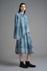 BACK PEPLUM DENIM SKIRT [LIGHT INDIGO]