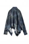 CHAIN PRINT SCARF HEM SHIRT [DARK INDIGO]