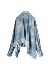 CHAIN PRINT SCARF HEM SHIRT [LIGHT INDIGO]