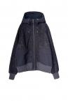 LACE LAYERED ZIPUP HOODIE[D.GREYBLACK]