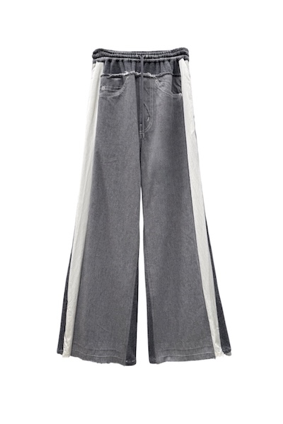 HYBRID DENIM VELOUR PANTS[GREYGREY]