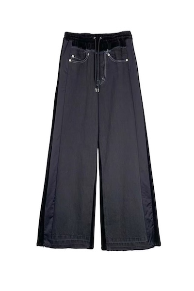 HYBRID DENIM VELOUR PANTS[BLACKBLACK]