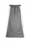 HYBRID DENIM VELOUR SKIRT[GREYGREY]