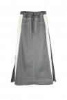 HYBRID DENIM VELOUR SKIRT[GREYGREY]