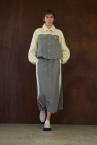 HYBRID DENIM VELOUR SKIRT[GREYGREY]