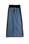 HYBRID DENIM VELOUR SKIRT[BLACKINDIGO]