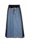 HYBRID DENIM VELOUR SKIRT[BLACKINDIGO]