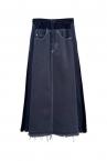 HYBRID DENIM VELOUR SKIRT[BLACKBLACK]