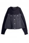HYBRID DENIM KNIT SWEATER [BLACKBLACK]