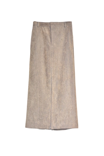 CORDUROY ZIP UP SKIRT [BEIGEBLUE]
