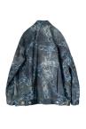 CHAIN PRINT CAPE SLEEVE DENIM JACKET [DARK INDIGO]