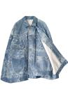 CHAIN PRINT CAPE SLEEVE DENIM JACKET[LIGHT INDIGO]