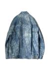 CHAIN PRINT CAPE SLEEVE DENIM JACKET[LIGHT INDIGO]