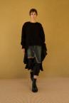 HYBRID TULLE KNIT SWEATER [BLACK]