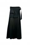 BLAZER PANEL ASYMMETRIC SKIRT [BLACK]