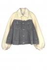 HYBRID DENIM FAUX SHEARLING JACKET [WHITEGREY]