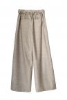 BELTED FRONT SLIT WIDE LEG PANTS [BEIGE]