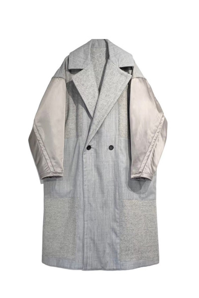 REVERSIBLE PATCHWORK COAT [GREY-MULTI]