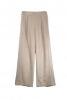 FRONT PINSTRIPE PANEL WIDE LEG PANTS [BEIGE]