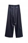 FRONT PINSTRIPE PANEL WIDE LEG PANTS [BLACK]